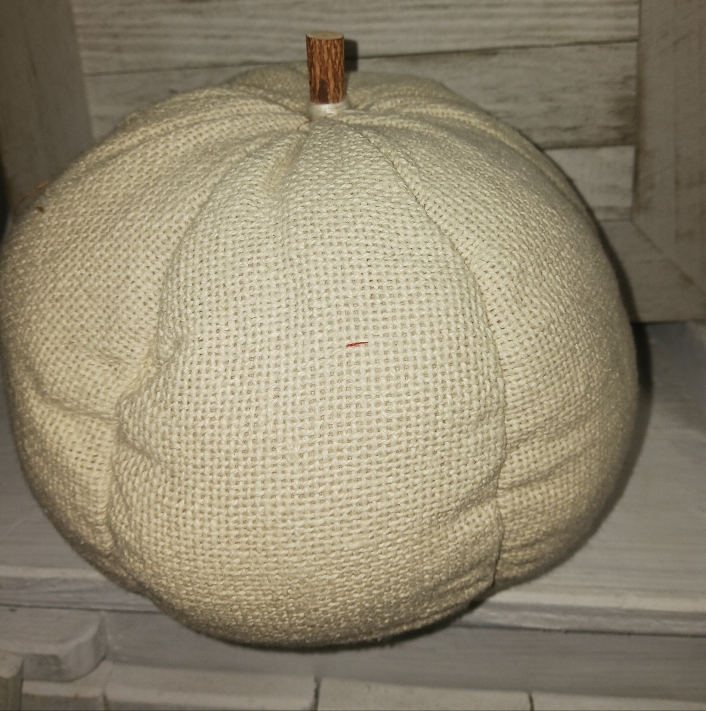 Cream Fabric Pumpkin Decor